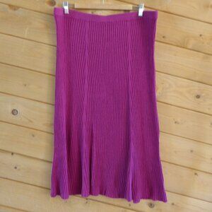 NWT Eileen Fisher Purple Tencel Organic Cotton Silk Sweater Waistband Midi Skirt
